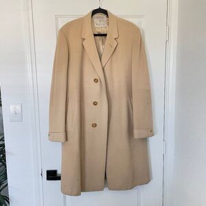 Hickey Freeman Cashmere Overcoat Men Camel Coat 100% Cashmere Vintage Luxury